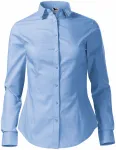 Bluză de bumbac pentru femei, cu mâneci lungi, cer albastru