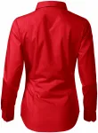 Bluză de bumbac pentru femei, cu mâneci lungi, roșu