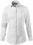 Bluză pentru femei cu mânecă lungă slim fit, alb