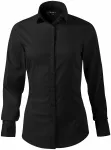 Bluză pentru femei cu mânecă lungă slim fit, negru