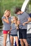 Tricou în stil marină | Tricou dama bleumarin | Tricou bleumarin pentru copii