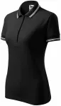 Polo de dama cu contrast, negru