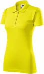 Polo tricou slim pentru femei, galben de lămâie