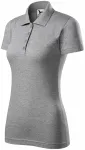 Polo tricou slim pentru femei, marmură gri închis