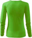 Tricou ajustat pentru femei, decolteu în V, măr verde
