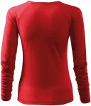 Tricou ajustat pentru femei, decolteu în V, roșu