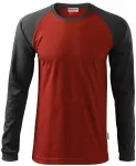 Tricou bărbătesc contrastant cu mâneci lungi, marlboro roșu