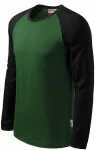 Tricou bărbătesc contrastant cu mâneci lungi, sticla verde