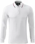 Tricou bărbătesc cu mâneci lungi contrastante, alb