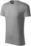 Tricou bărbătesc, din bumbac organic texturat, argintiu deschis