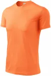 Tricou cu decolteu asimetric, neon mandarin