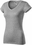 Tricou dama slim fit cu decolteu în V., marmură gri închis Tricou dama slim fit cu decolteu în V., marmură gri închis
