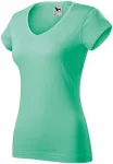 Tricou dama slim fit cu decolteu în V., mentă