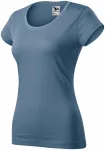 Tricou dama slim fit cu decolteu rotund, denim