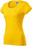 Tricou dama slim fit cu decolteu rotund, galben