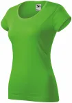 Tricou dama slim fit cu decolteu rotund, măr verde