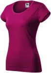 Tricou dama slim fit cu decolteu rotund, fuchsia red