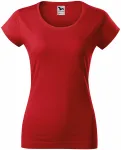 Tricou dama slim fit cu decolteu rotund, roșu