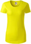 Tricou de bumbac organic pentru femei, galben de lămâie