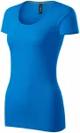Tricou de damă cu cusături decorative, albastru oceanic
