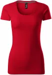 Tricou de damă cu cusături decorative, formula red