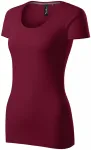 Tricou de damă cu cusături decorative, garnet