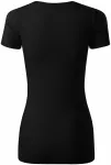 Tricou de damă cu cusături decorative, negru