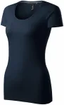 Tricou de damă cu cusături decorative, ombre albastru