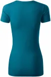 Tricou de damă cu cusături decorative, petrol blue