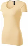 Tricou de damă cu cusături decorative, vanilie