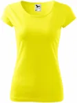 Tricou de damă cu mâneci foarte scurte, galben de lămâie