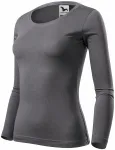 Tricou de damă cu mâneci lungi, gri de oțel