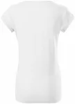 Tricou de damă cu mâneci rulate, alb