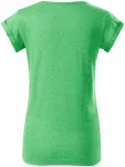 Tricou de damă cu mâneci rulate, marmură verde