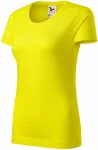 Tricou de damă, din bumbac organic texturat, galben de lămâie