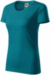 Tricou de damă, din bumbac organic texturat, petrol blue