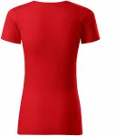 Tricou de damă, din bumbac organic texturat, roșu