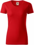 Tricou de damă, din bumbac organic texturat, roșu