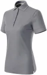Tricou polo dama din bumbac organic, argintiu deschis