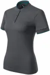 Tricou polo de damă cu guler bomber, gri deschis