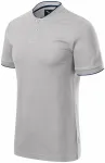Tricou polo pentru bărbați cu guler bomber, gri argintiu