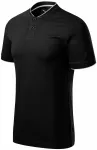 Tricou polo pentru bărbați cu guler bomber, negru