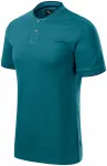 Tricou polo pentru bărbați cu guler bomber, petrol blue