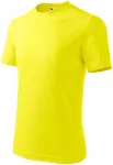 Tricou simplu pentru copii, galben de lămâie